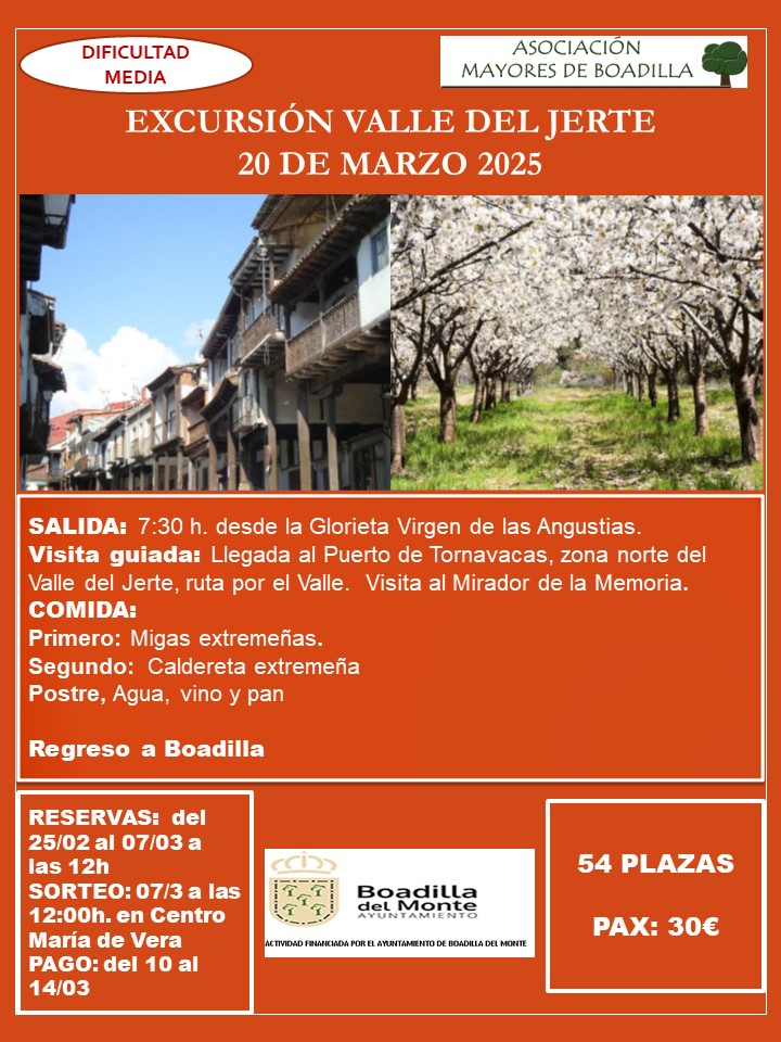 EXC. VALLE DEL JERTE JUEVES 20 MARZO 2025